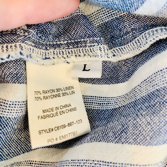 Cloth & Stone Shorts Romper Linen Blend Size Large - Picture 7 of 9